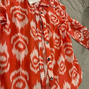 Elegante blouse , brand new, orange and white color